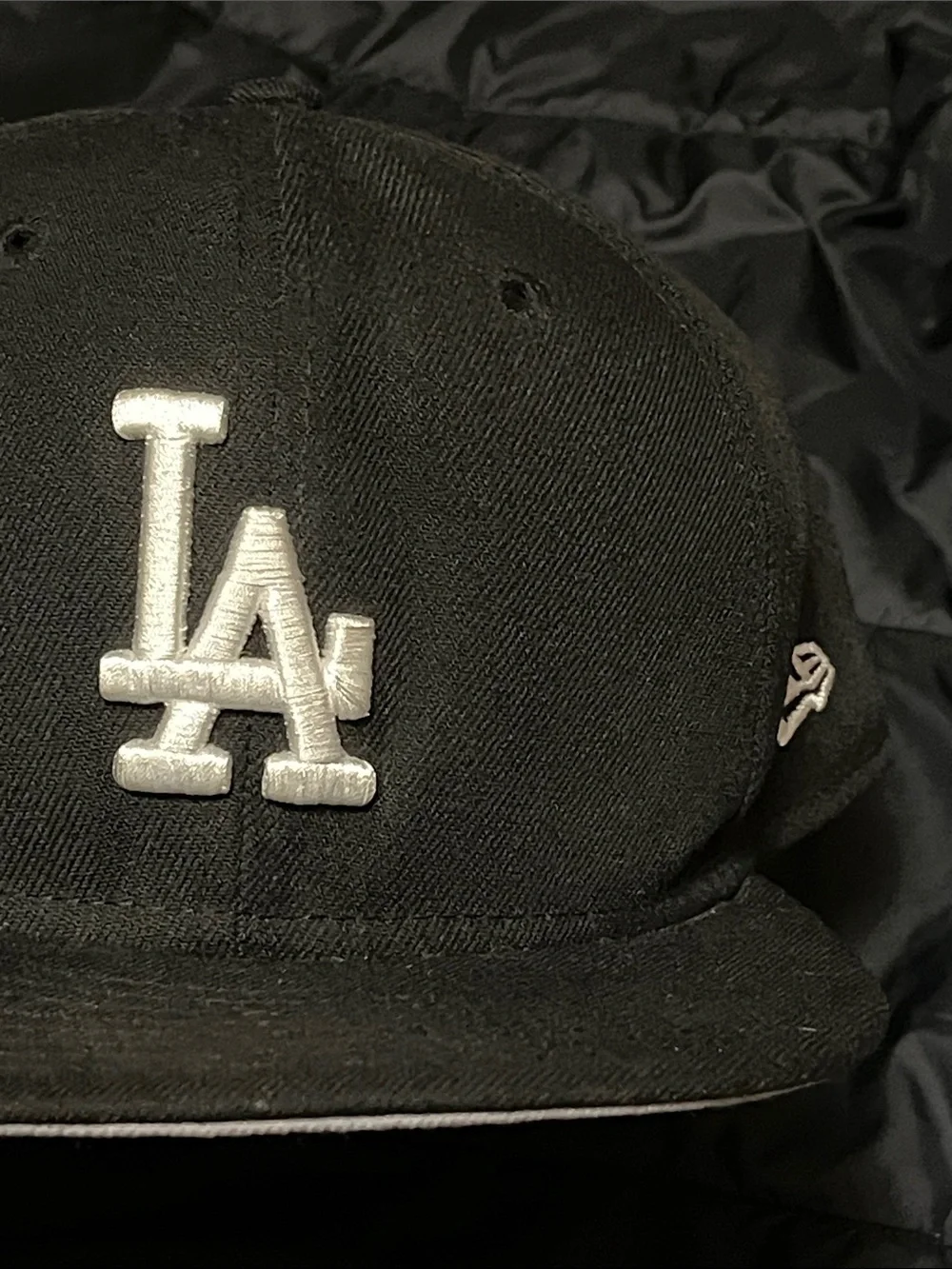 New Era Black Cap with White LA Logo